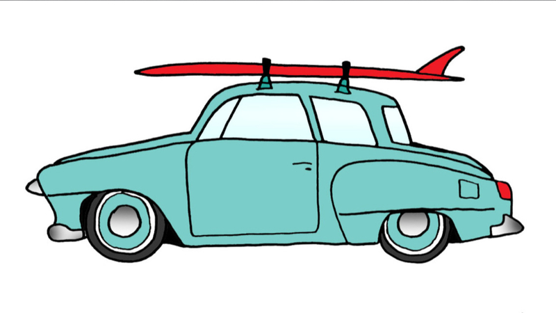 Illustration for article titled Surfboards And Cars Illustrated: The Ultimate Mid-Winter Summer Car Fantasy